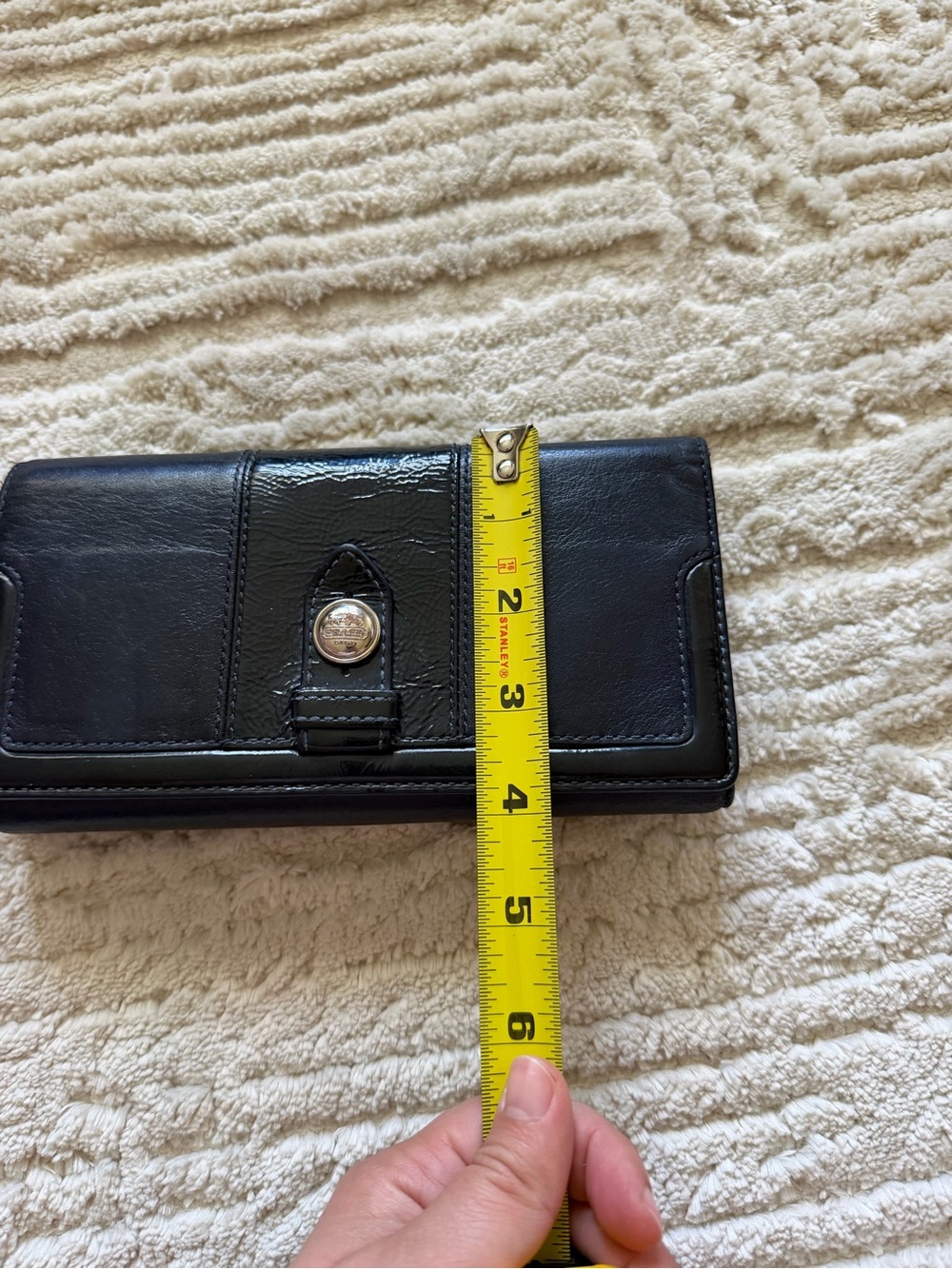 Coach Madison slim envelope trifold wallet black leather - Picture 8 of 9